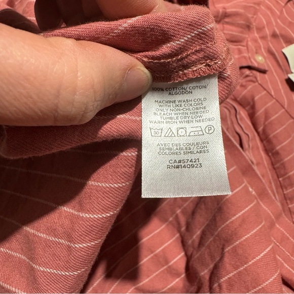 Loft Pin Tuck Pleated Pink Stripe Button Front‎ Top Size S Prairie Cottagecore - Picture 3 of 6